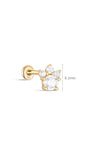 kosiner jewelry 14K Solid Gold Tear Zircon Ear Piercing Stud