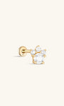 kosiner jewelry 14K Solid Gold Multi - Rounded Zircon Ear Piercing Stud