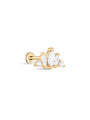 kosiner jewelry 14K Solid Gold Classic Crown Zirconia Ear Piercing Stud