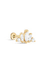 kosiner jewelry 14K Solid Gold Classic Crown Zirconia Ear Piercing Stud
