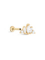 kosiner jewelry 14K Solid Gold Classic Crown Zirconia Ear Piercing Stud