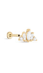 kosiner jewelry 14K Solid Gold Classic Crown Zirconia Ear Piercing Stud