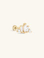 kosiner jewelry 14K Solid Gold Classic Crown Zirconia Ear Piercing Stud
