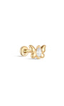 kosiner jewelry 14K Solid Gold Mini Pop Butterfly Ear Piercing Stud