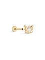 kosiner jewelry 14K Solid Gold Mini Pop Butterfly Ear Piercing Stud