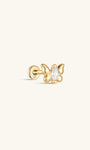 kosiner jewelry 14K Solid Gold Mini Pop Butterfly Ear Piercing Stud