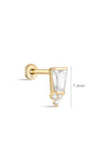 kosiner biżuteria 14-karatowe złoto z nieregularnego prostokąta wkręt do przekłuwania uszu