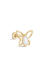 kosiner jewelry 14K Solid Gold Line Butterflies Ear Piercing Stud