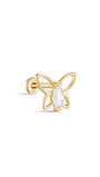kosiner jewelry 14K Solid Gold Line Butterflies Ear Piercing Stud