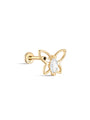 kosiner jewelry 14K Solid Gold Line Butterflies Ear Piercing Stud