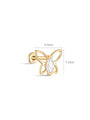 kosiner jewelry 14K Solid Gold Line Butterflies Ear Piercing Stud
