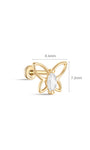 kosiner jewelry 14K Solid Gold Line Butterflies Ear Piercing Stud