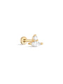 kosiner jewelry 14K Solid Gold Tear Zircon Ear Piercing Stud