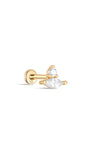 kosiner jewelry 14K Solid Gold Tear Zircon Ear Piercing Stud