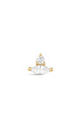 kosiner Schmuck 14K Solides Gold Tränen Zirkon Ohrpiercing Stecker