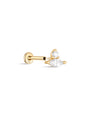 kosiner jewelry 14K Solid Gold Tear Zircon Ear Piercing Stud