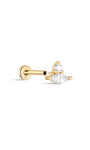 kosiner Schmuck 14K Solides Gold Tränen Zirkon Ohrpiercing Stecker