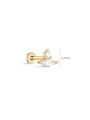 kosiner jewelry 14K Solid Gold Tear Zircon Ear Piercing Stud