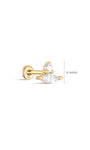 kosiner Schmuck 14K Solides Gold Tränen Zirkon Ohrpiercing Stecker