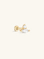 kosiner jewelry 14K Solid Gold Tear Zircon Ear Piercing Stud