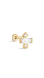 kosiner jewelry 14K Solid Gold Sweet Candy Zircon Ear Piercing Stud