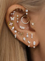 kosiner jewelry 14K Solid Gold Sweet Candy Zircon Ear Piercing Stud