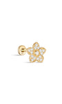 Kosiner gioielli in oro massiccio 14 carati con pavé di zirconi per piercing all'orecchio