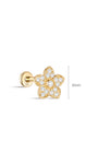 Kosiner gioielli in oro massiccio 14 carati con pavé di zirconi per piercing all'orecchio
