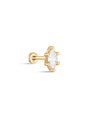 kosiner jewelry 14K Solid Gold Classic Marquise Zircon Ear Piercing Stud