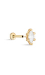 kosiner jewelry 14K Solid Gold Classic Marquise Zircon Ear Piercing Stud