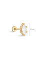 kosiner jewelry 14K Solid Gold Classic Marquise Zircon Ear Piercing Stud