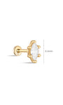 kosiner jewelry 14K Solid Gold Classic Marquise Zircon Ear Piercing Stud