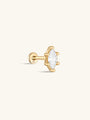 kosiner jewelry 14K Solid Gold Classic Marquise Zircon Ear Piercing Stud