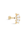 kosiner jewelry 14K Solid Gold Arc Drop Crown Ear Piercing Stud