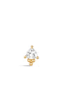 Kosiner Jewelry Ohrpiercing-Ohrstecker aus 14 Karat massivem Gold mit dreieckigem Zirkon und Nähten