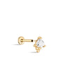 kosiner jewelry 14K Solid Gold Triangular Zircon Stitching Ear Piercing Stud