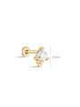 kosiner jewelry 14K Solid Gold Triangular Zircon Stitching Ear Piercing Stud