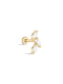 kosiner jewelry 14K Solid Gold Falling Leaves Ear Piercing Stud