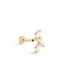 kosiner jewelry 14K Solid Gold Falling Leaves Ear Piercing Stud