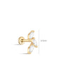 kosiner jewelry 14K Solid Gold Falling Leaves Ear Piercing Stud