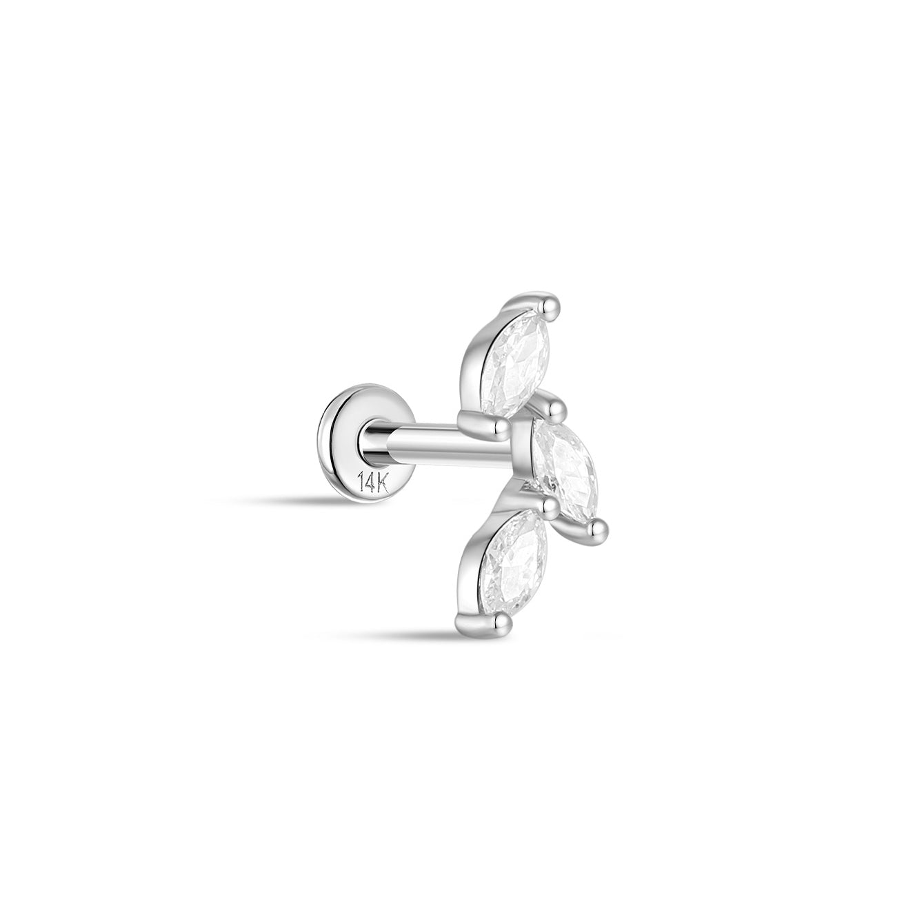 Joias Kosiner Piercing de orelha em ouro maciço 14K com folhas caindo