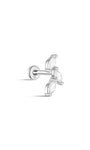 kosiner jewelry 14K Solid Gold Falling Leaves Ear Piercing Stud