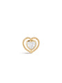 kosiner jewelry 14K Solid Gold Double Love Ear Piercing Stud
