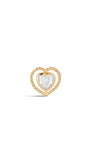 kosiner jewelry 14K Solid Gold Double Love Ear Piercing Stud