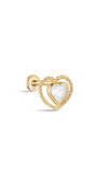 kosiner sieraden 14K massief gouden dubbele liefde oor piercing stud