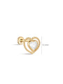 kosiner jewelry 14K Solid Gold Double Love Ear Piercing Stud