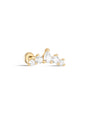 kosiner jewelry 14K Solid Gold Single Drainage Drop Zircon Ear Piercing Stud
