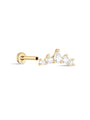 kosiner jewelry 14K Solid Gold Single Drainage Drop Zircon Ear Piercing Stud