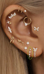 14K Solid Gold Classic Marquise Zircon Hoop Earring - Kosinerjewelry