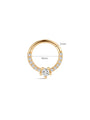 14K Solid Gold Love Zircon Ear Ring Hoop - Kosinerjewelry